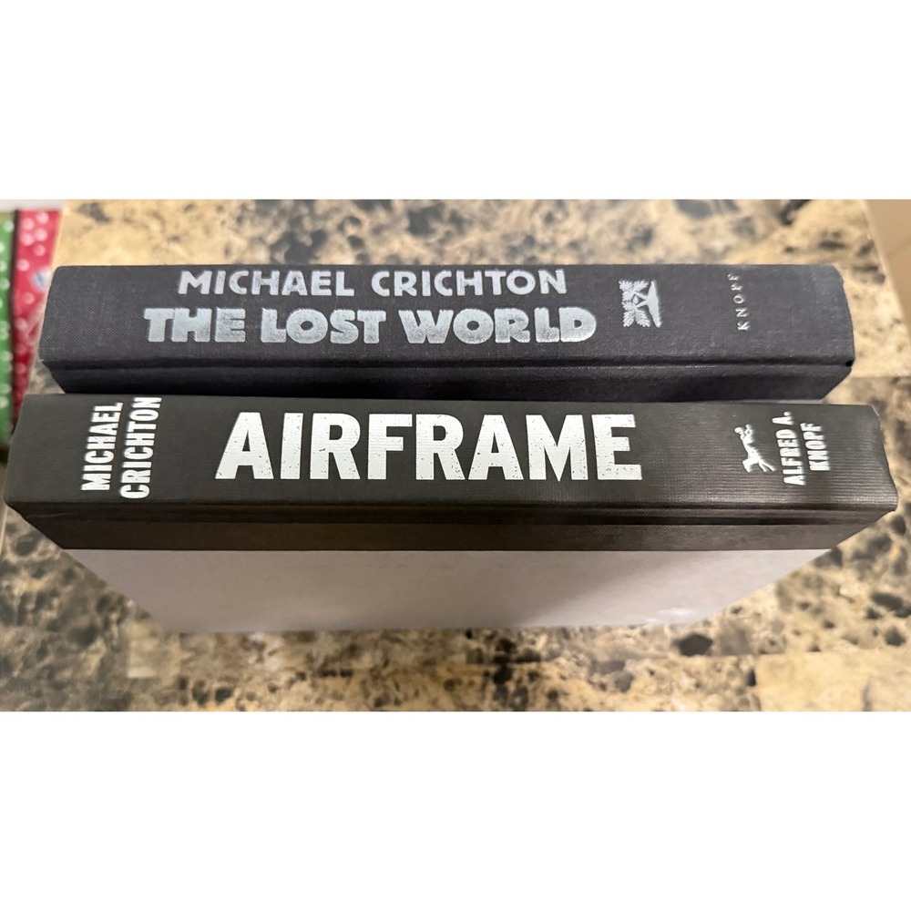 Michael Crichton Hardcover Book Set The Lost World and Airframe Editions‎